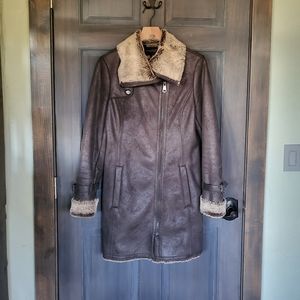 Vegan Leather and Fur Coat